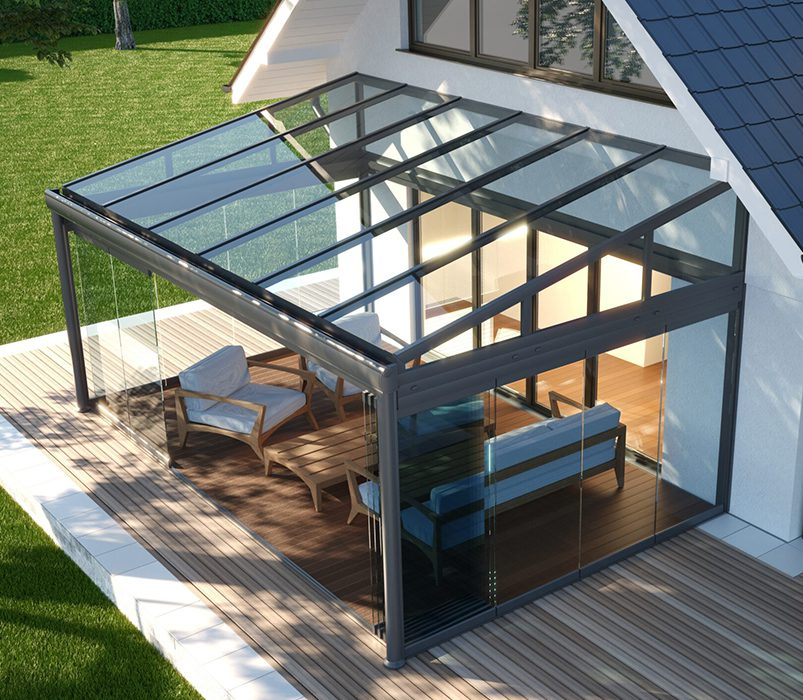 Glass winter garden sunroom enclosure