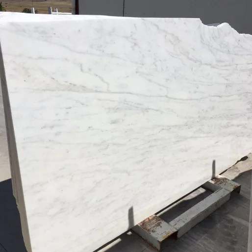 White Turkish marble slab with grey veining